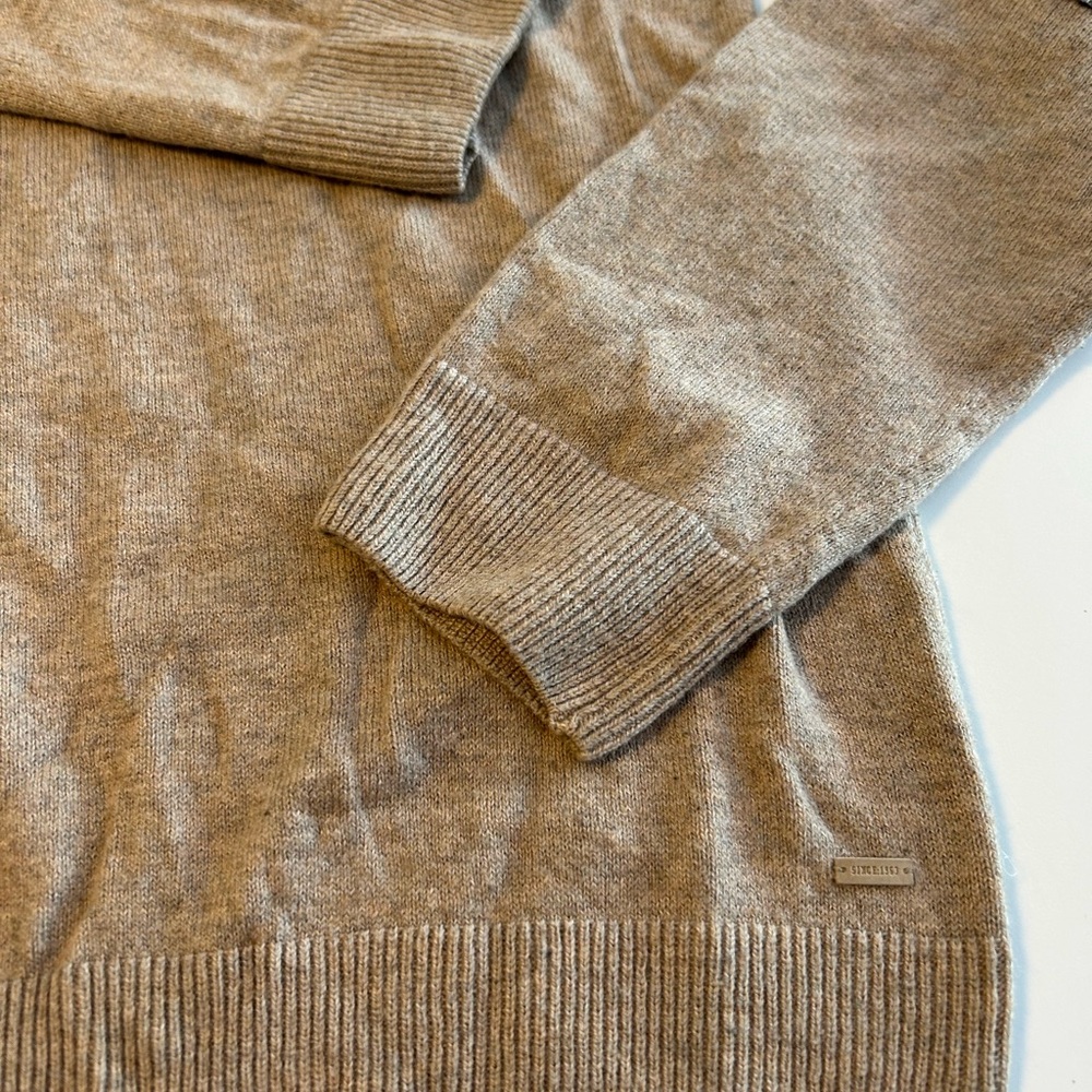 Zara Knitwear sweater V-neckline long sleeves, ribbed cuffs, elbow patches, Sz S - Picture 4 of 9